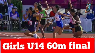 Girls U14 60m final National Junior athletics championships 2022 Guwahati