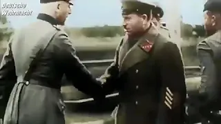 Nazi & Soviet officers meet in the heart of Poland to celebrate their conquest of the Catholic state