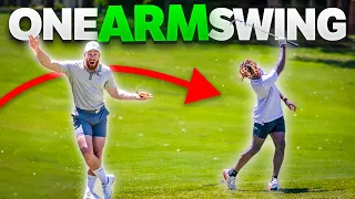 Challenge: Playing Golf using ONLY 1 ARM! | ft. Snappy Gilmore