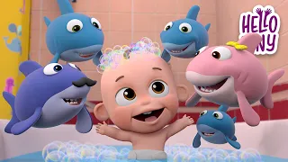 Five Little Sharks, Baby Shark and More! | Kids Songs and Nursery Rhymes | Hello Tiny