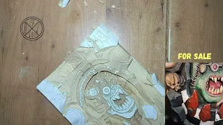 WAAAAAGH /  Warhammer 40000 : Carving  Wooden Bas-Relief (For sale)