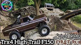 TraxxasTrx4 Ford F150 hightrail box stock test run at the AMAZING Crawler County.  performance test