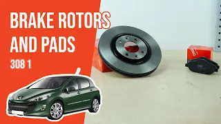 How to replace the front brake rotors and pads Peugeot 308 mk1 🚗