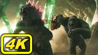 Godzilla and Kong enter Hollow Earth - Full Scene 4K - Godzilla x Kong: The New Empire