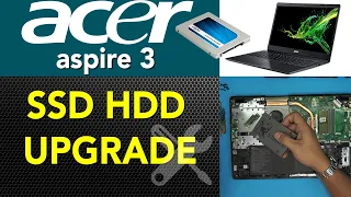 Acer Aspire 3  N19c1 SSD HDD Upgrade , Step by Step