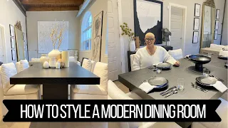 The BEST Restoration Hardware Dupe Dining Furniture & How to Style a Modern Dining Room