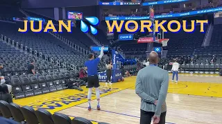 📺 Juan Toscano-Anderson (not with Jordan Poole 😢) workout/threes + halftime BMX talent GSW pregame