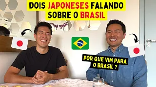 Dois japoneses falando sobre o Brasil