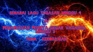 SENARAI LAGU TUGASAN PESERTA GV (MINGGU 4) & PEMARKAHAN PESERTA GV (MINGGU 3)