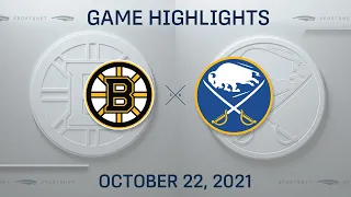 NHL Highlights | Bruins vs. Sabres - Oct. 22, 2021