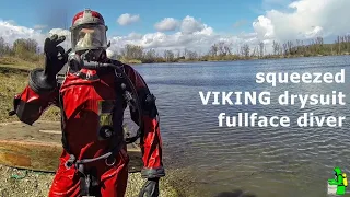 squeezed VIKING drysuit fullface diver