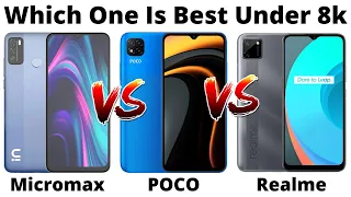 Micromax In 1b vs POCO C3 vs Realme C11 | Specifications, features and Price Comparison