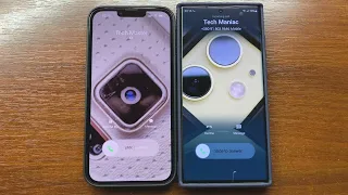 Apple iPhone 13 PM vs Samsung S22 Ultra with True Phone Dialer App Incoming Calls. iOS 15,Android 12