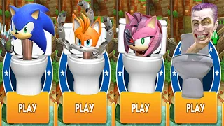 Sonic Dash vs Skibidi Toilet - All Sonic Prime Characters Unlocked vs All Bosses Zazz & Dr.Eggman