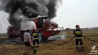 zawsze coś nie tak pali się kombajn