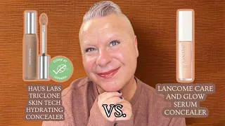 NEW! LANCOME CARE AND GLOW SERUM CONCEALER VS.  NEW! HAUS LABS TRICLONE SKIN TECH CONCEALER #makeup