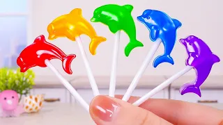 Satisfying Mini Summer Cake and Dessert Recipe | Sweet Miniature Baby Shark Lollipop Candy Making 🍭🐳