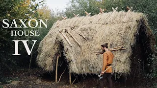 Building an Anglo-Saxon Pit House with Hand Tools - Part IV | Medieval Primitive Bushcraft Shelter