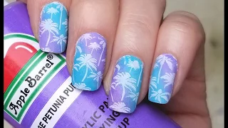 How to Gradient Nail Art With Acrylic Paint Nail Stamping