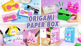 Origami Paper Box, Pencil case, Secret box | Paper Crafts ideas for school supplies