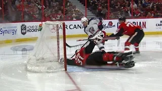 Anders Nilsson sticks out the glove for fantastic save on the goal line