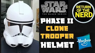 Hasbro Star Wars, Phase II Clone Trooper Black Series Helmet, unboxed and reviewed by a SHINY!