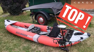 TEST ↯ Intex Excursion Pro Kajak + Elektro Motor LiFePo +Rhino VX24 Außenborder Kayak +Battery ↓