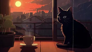 1 Hour Lofi Cat • Rainy day in 1980s 🌧 lofi hip hop radio | chill beats to relax/study to