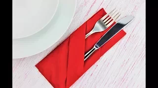 How to fold napkin into a pocket - easy napkin folding tutorial for beginners