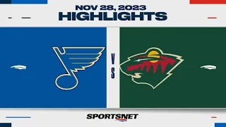 NHL Highlights | Blues vs. Wild - November 28, 2023