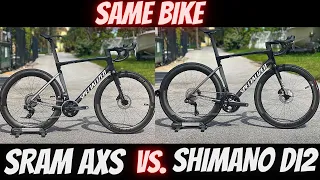 WHAT BIKE IS LIGHTER? *SHIMANO 12 SPEED ULTEGRA Di2 vs. SRAM FORCE AXS 12 SPEED* (SAME BIKE!)