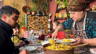 THE RECIPE THAT ONLY CAN GIVE YOU GRANDMA! COLD DAY AND CAKE WITH HOT SAMOVAR TEA | VILLAGE LIFE