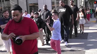 Tekashi69 gets a heavy security escort while he shops in Beverly Hills