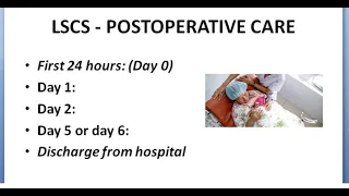 Obstetrics 693 d Post operative care Cesarean Section Delivery baby repair CSection after Operation