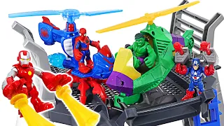 An evil dragon has appeared! Marvel Avengers Hulk, Spider-Man Helicopter! Go! | DuDuPopTOY