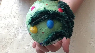 Новогодний шар с веткой из джута. DIY/ рукоделие