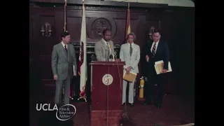 KTLA News: "Tom Bradley gives press conference on streamlining the building permit process" (1979)