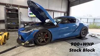 900+WHP Toyota Supra MKV A91 Stock Block