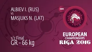 1/2 GR - 66 kg: I. ALBIEV (RUS) df. N. MASJUKS (LAT), 4-0