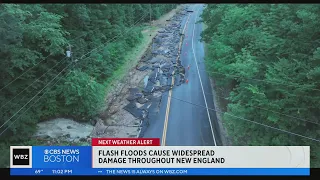 Flash floods wash out roads in New Hampshire