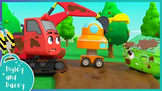 🚧 Robot Digger Returns 🚜 - DIGLEY AND DAZEY | Construction Truck Songs/Cartoons for Kids