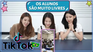 GRUPO DE KPOP REAGE A VIDA ESCOLAR DOS TIKTOKERS BRASILEIROS (COM 3YE)