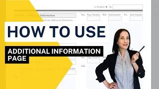 HOW TO USE ADDITIONAL INFORMATION PAGE