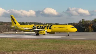 Evening Plane-Spotting 2023 with The Spirit A-321 (KMHT)