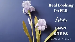 How to make paper iris flower from crepe paper - Easy and Realistic