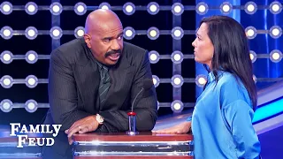 Steve Harvey destroys Heather’s podium answer.