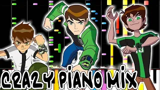 Crazy Piano Mix! BEN 10 THEME SONG MEDLEY