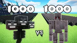 1000 Wither Vs 1000 Netherite Golem | Minecraft