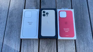 iPhone 13 Pro [Gold] Quick Unboxing | Outdoor Unboxing | Apple Clear & Red Silicon Cases