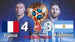 France 4 - 3 Argentina ~ 2018 FIFA World Cup Match Highlights • Mbappe vs Messi